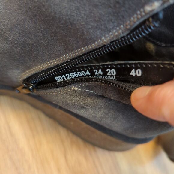 Fly London Nilo Wedge Booties Womens 40 US 9 Gray Suede Zipper Boots - Picture 8 of 8